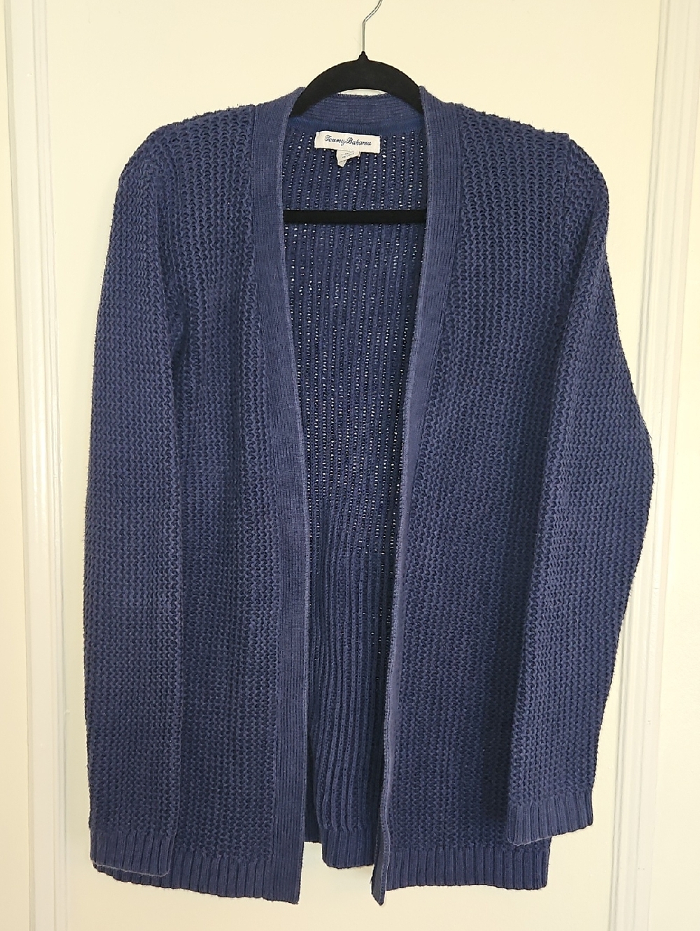 Tommy Bahama Open-Front Navy Knit Cardigan